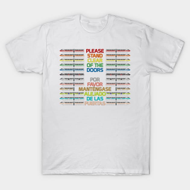 Monorail Announcer Saying (in color) T-Shirt by Tomorrowland Arcade